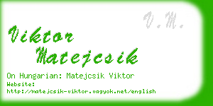 viktor matejcsik business card